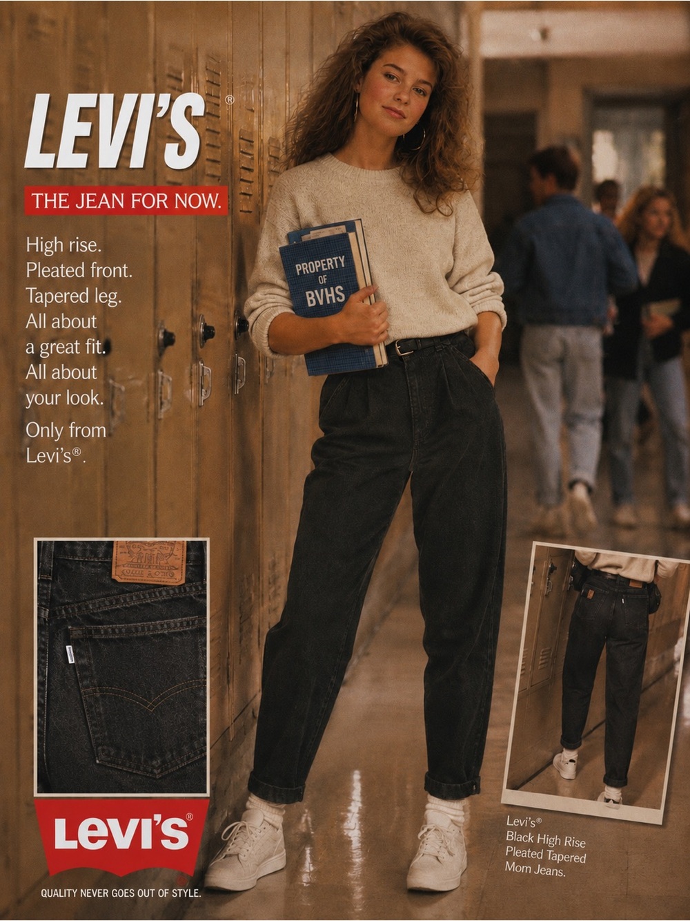 Vintage Levis Juniors Black High Rise Pleated Tapered Mom Jeans Modern size 0/24